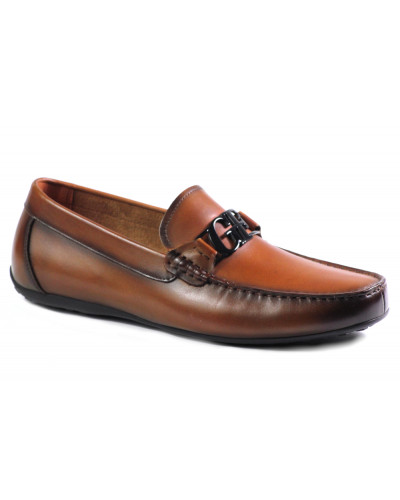 MOKASYNY JOHN DOUBARE BY BROOMAN - 4D03-2J-B4 BROWN