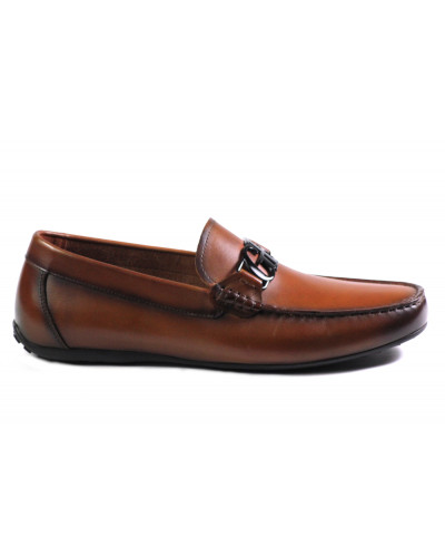 MOKASYNY JOHN DOUBARE BY BROOMAN - 4D03-2J-B4 BROWN