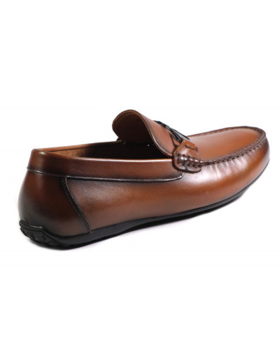 MOKASYNY JOHN DOUBARE BY BROOMAN - 4D03-2J-B4 BROWN