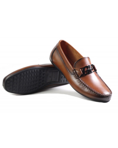 MOKASYNY JOHN DOUBARE BY BROOMAN - 4D03-2J-B4 BROWN