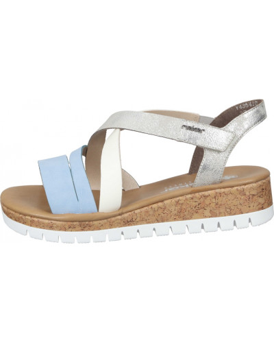 SANDAŁY RIEKER - 910251-00 WHITE/BLUE