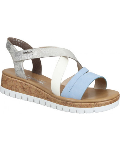 SANDAŁY RIEKER - 910251-00 WHITE/BLUE
